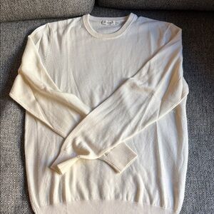 Suitsupply Cream Crewneck 100% Merino Wool Sweater